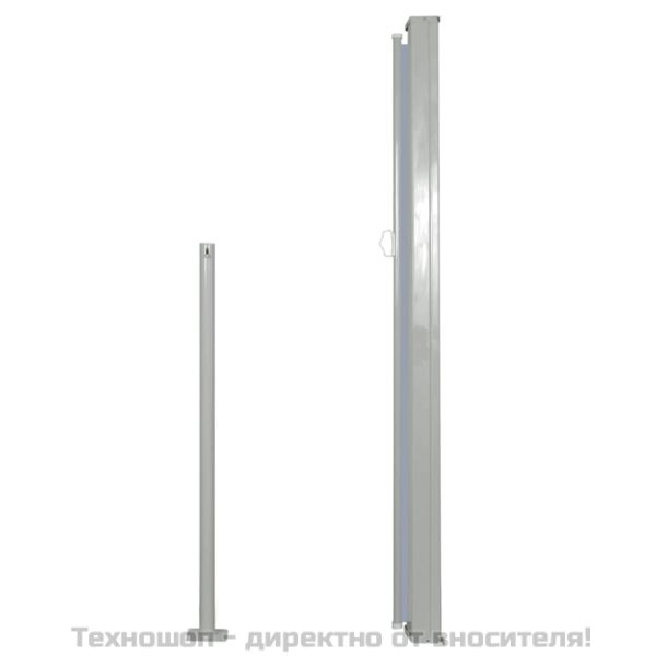 Прибираща се странична тента, 140х314 см, сива