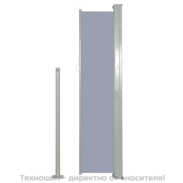Прибираща се странична тента, 140х314 см, сива