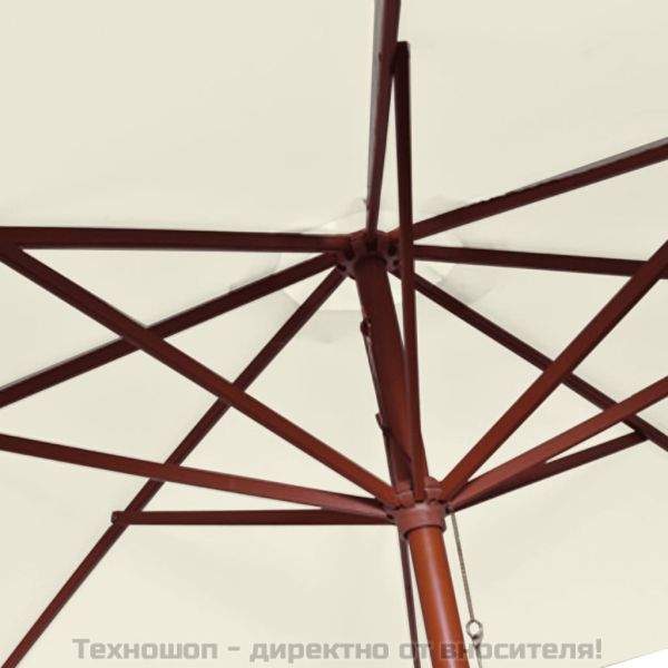 Чадър за слънце, 300х258 см, пясъчнобял