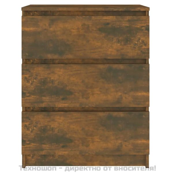 Сайдборд, опушен дъб, 60x35x76 см, инженерно дърво