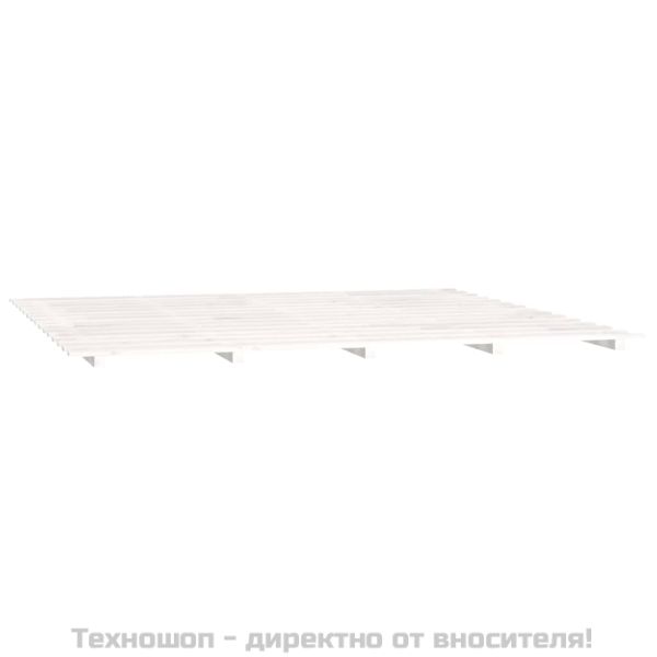 Рамка за легло, бяла, бор масив, 180x200 cм