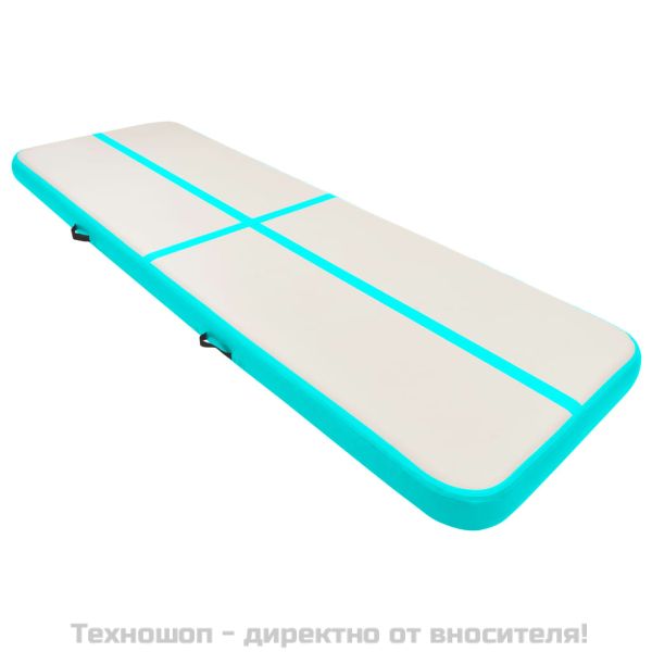 Надуваем дюшек за гимнастика с помпа, 300x100x15 см, PVC, зелен