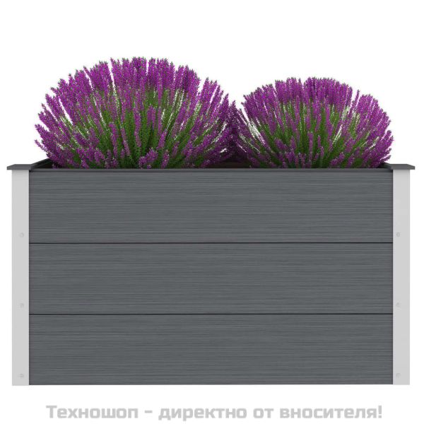 Градинска повдигната леха, WPC, 100x50x54 см, сива