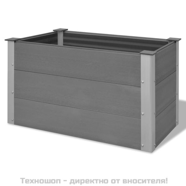 Градинска повдигната леха, WPC, 100x50x54 см, сива