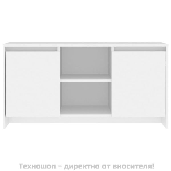 ТВ шкаф, бял, 102x37,5x52,5 см, инженерно дърво