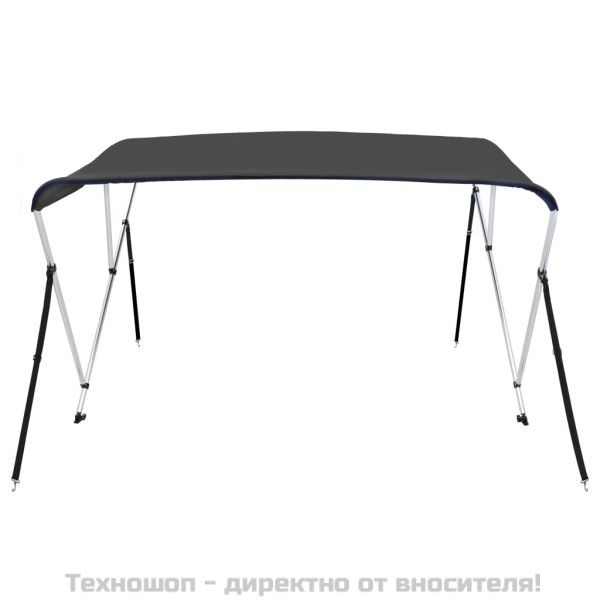Тента за лодка, 3 дъги, антрацит, 183x180x137 см