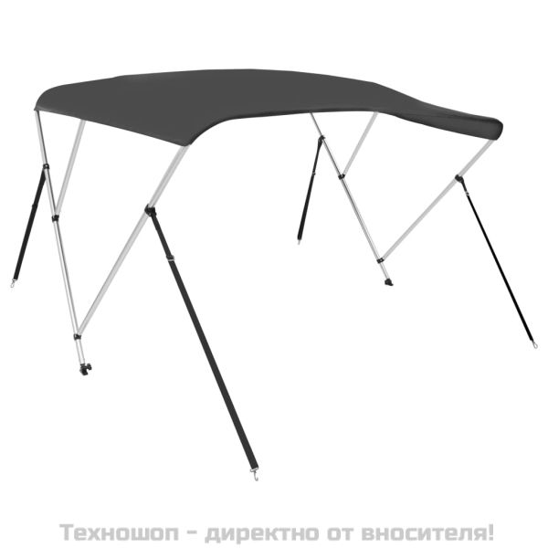 Тента за лодка, 3 дъги, антрацит, 183x180x137 см