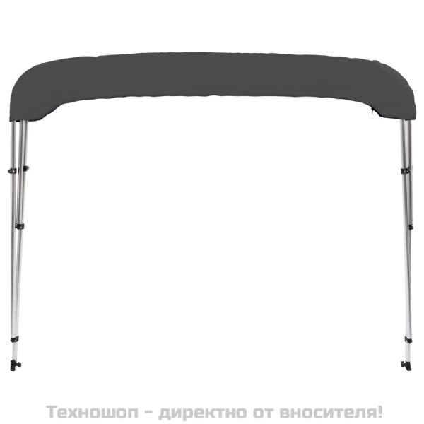 Тента за лодка, 3 дъги, антрацит, 183x180x137 см