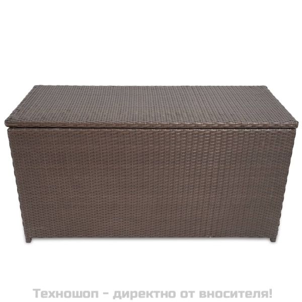 Градински сандък за съхранение, кафяв, 120x50x60 см, полиратан