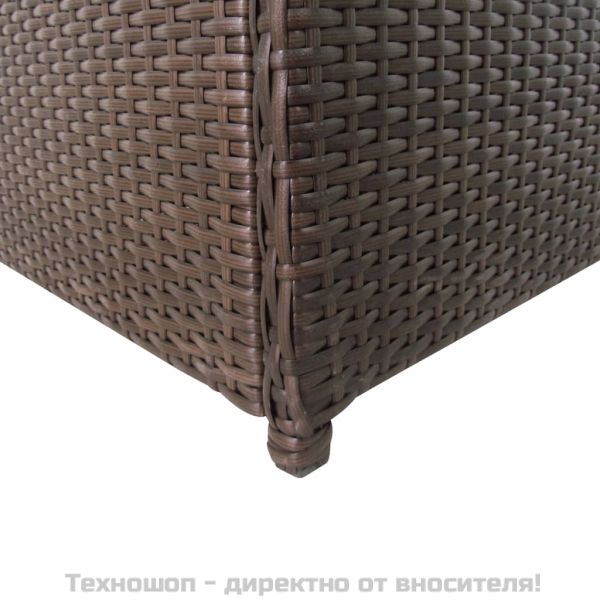 Градински сандък за съхранение, кафяв, 120x50x60 см, полиратан