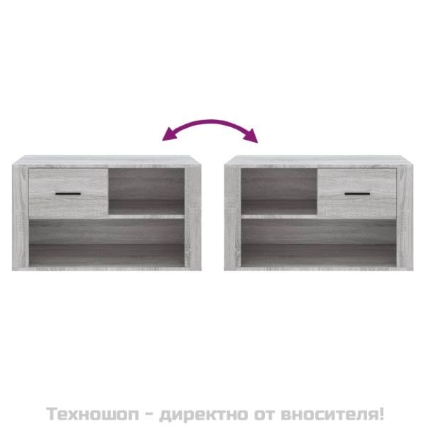 Шкаф за обувки, сив сонома, 80x35x45 см, инженерно дърво