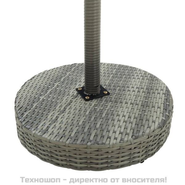 Градинска маса, сива, 60,5x106 cм, полиратан
