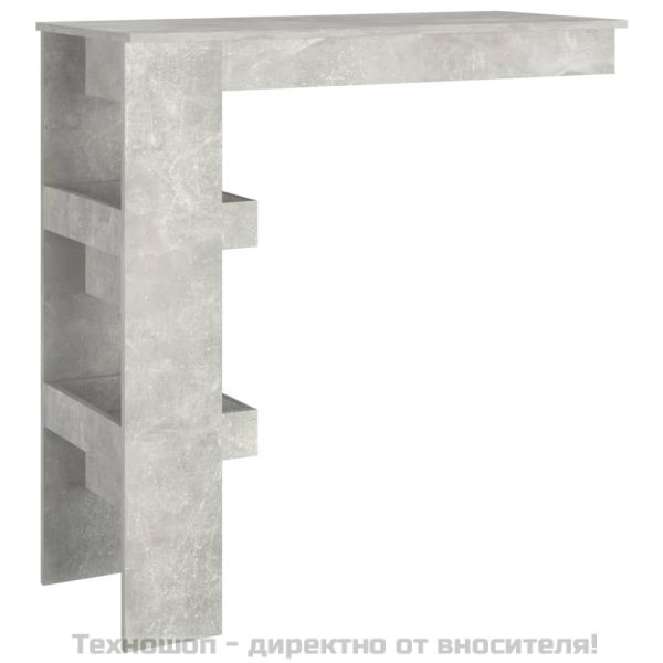 Стенна бар маса,Бетонно сиво, 102x45x103,5 см, инженерно дърво