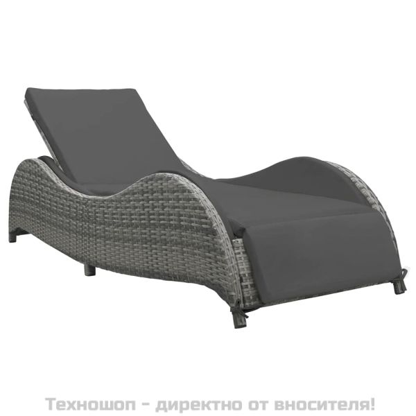 Шезлонг с шалте, полиратан, антрацит