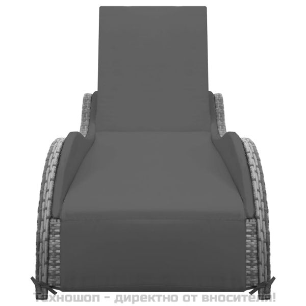 Шезлонг с шалте, полиратан, антрацит