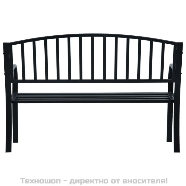 Градинска пейка, 125 см, черна, стомана