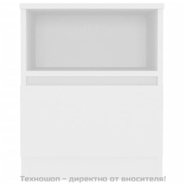 Нощни шкафчета, 2 бр, бели, 40x40x50 см, инженерно дърво