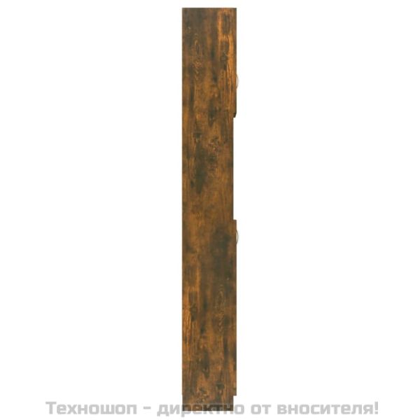 Шкаф за баня, опушен дъб, 32x25,5x190 см, инженерно дърво
