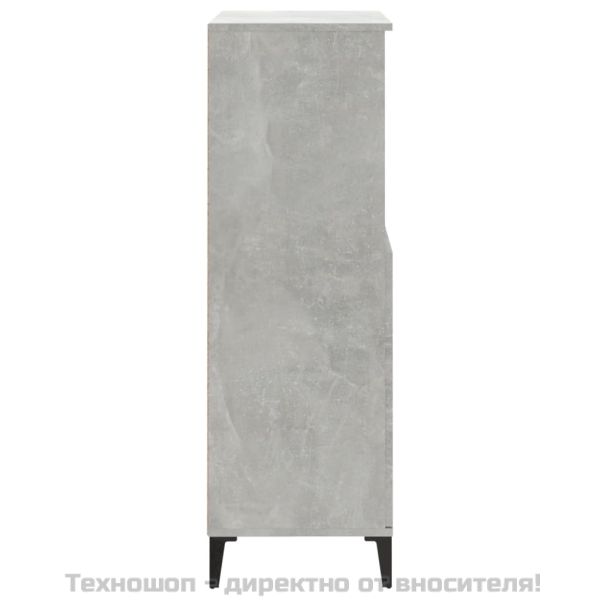 Висок шкаф, бетонно сив, 60x36x110 см, инженерно дърво