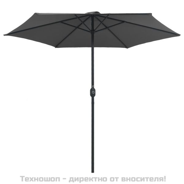 Градински чадър с алуминиев прът, 270x246 см, антрацит