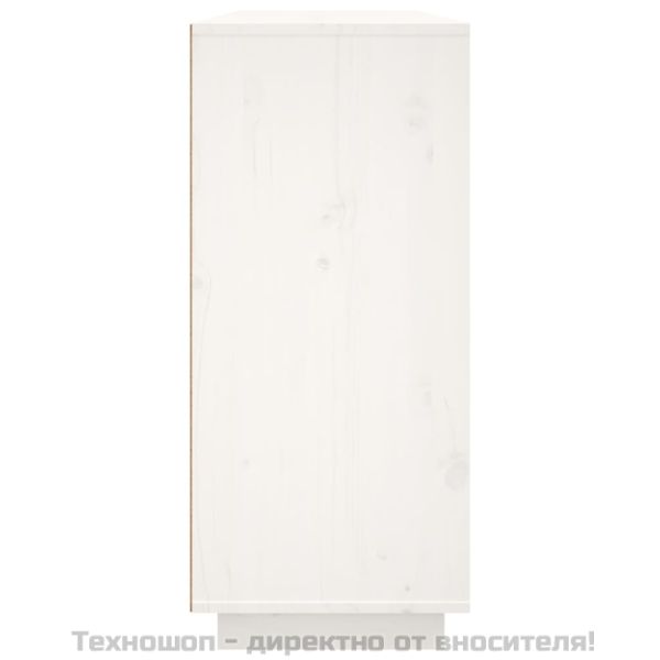 Сайдборд, бял, 120x35x80 см, бор масив