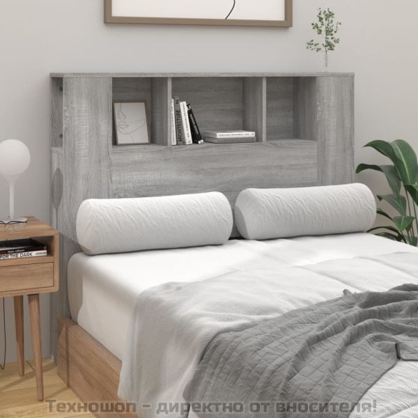 Табла за легло тип шкаф, сив сонома, 120x18,5x102,5 см