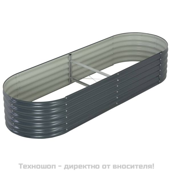 Градинска висока леха 240x80x44 см поцинкована стомана сива