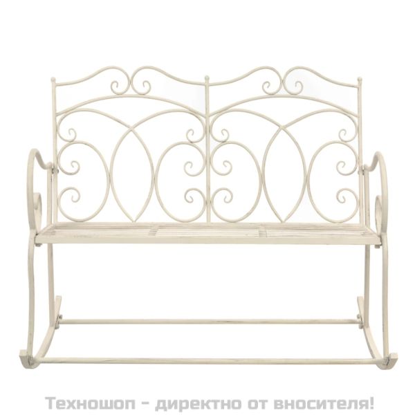Градинска пейка, 104 см, желязо, антично бяло