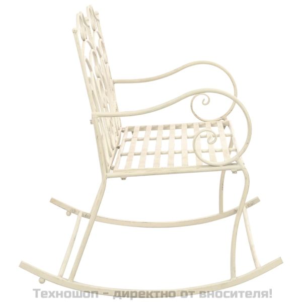 Градинска пейка, 104 см, желязо, антично бяло