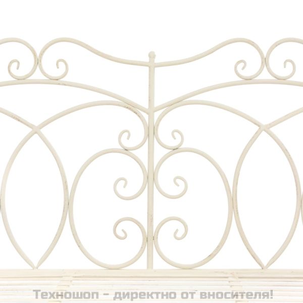 Градинска пейка, 104 см, желязо, антично бяло