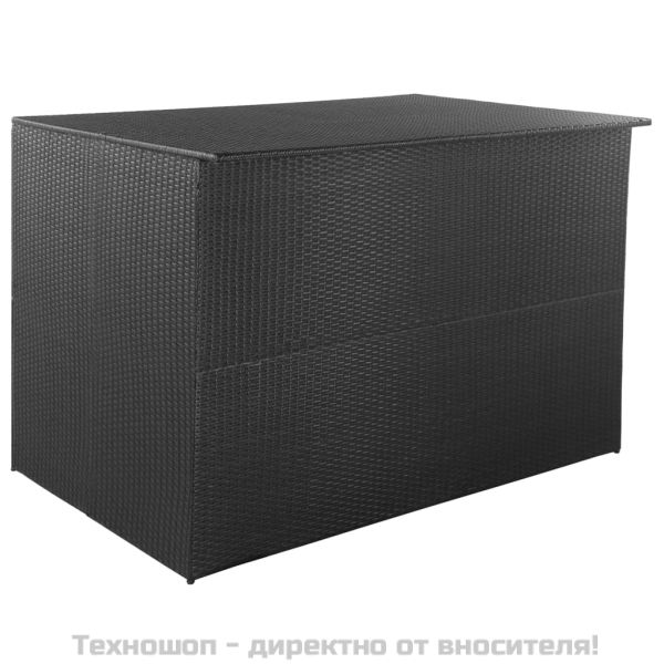 Градински сандък, черен, 150x100x100 cм, полиратан