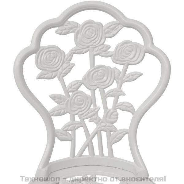 Бистро столове, 2 бр, лят алуминий, бели