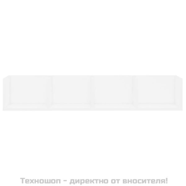 CD стенен рафт, бял, 100x18x18 см, инженерно дърво