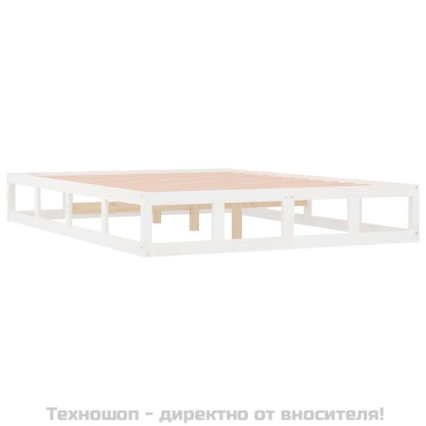 рамка за легло бяла 140x190 см масивно дърво