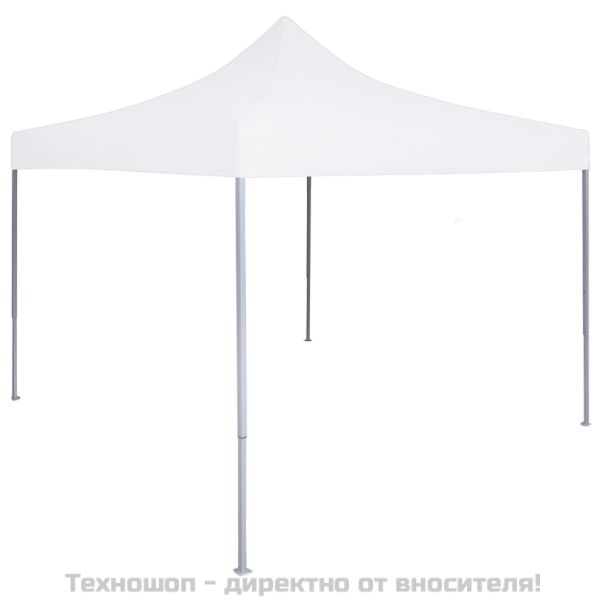 Професионална сгъваема парти шатра, 3x3 м, стомана, бяла