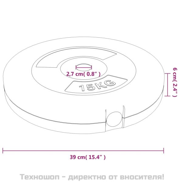Плочи за тежести, 2 бр, 30 кг, цимент