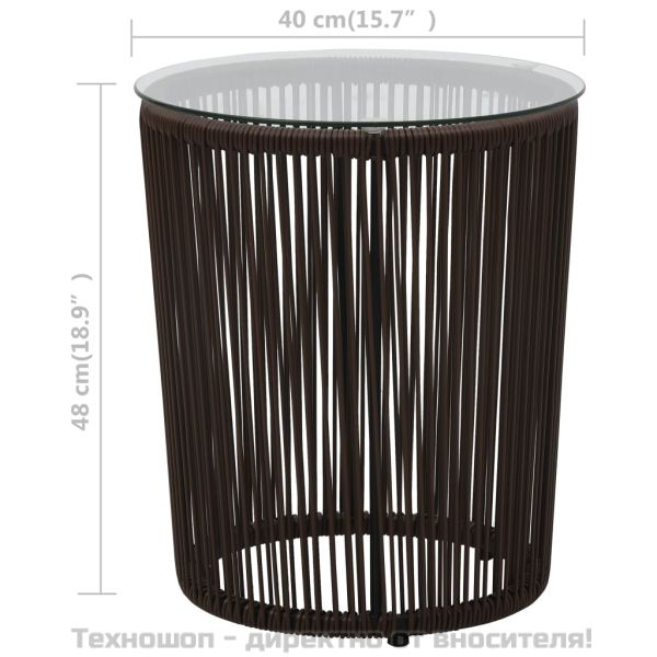 Бистро комплект от 3 части с възглавници, PE ратан, кафяв