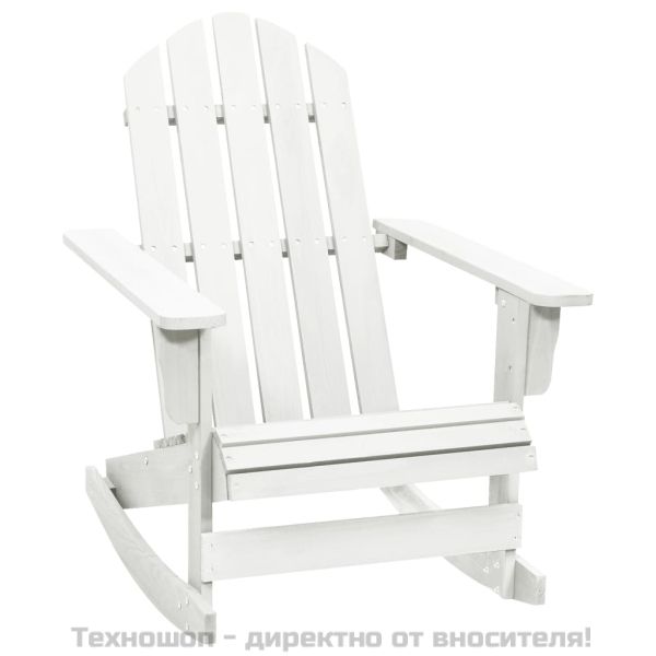 Градински люлеещ стол, дърво, бял