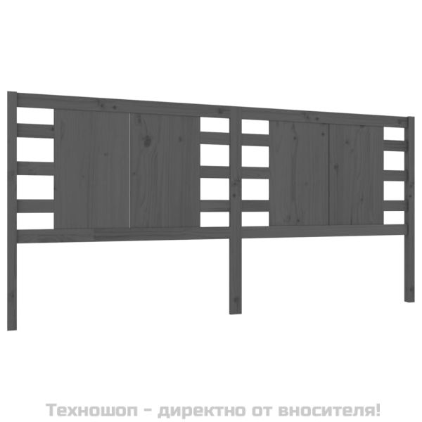 Табла за спалня, сива, 166x4x100 см, бор масив