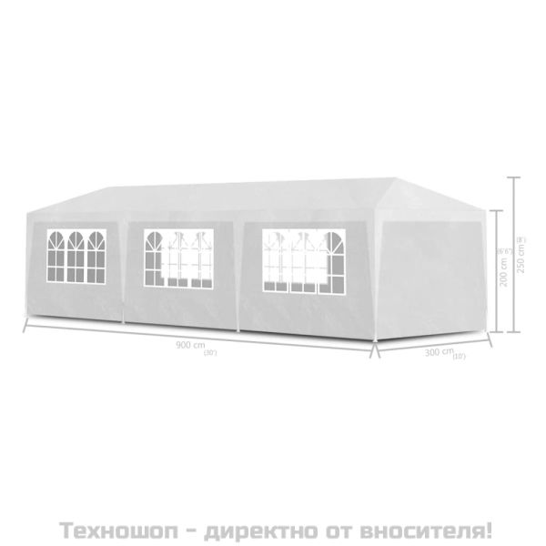 Парти шатра, 3х9 м, бяла