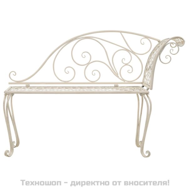Градинска кушетка, 128 см, метал, антично бяло