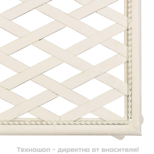 Градинска кушетка, 128 см, метал, антично бяло