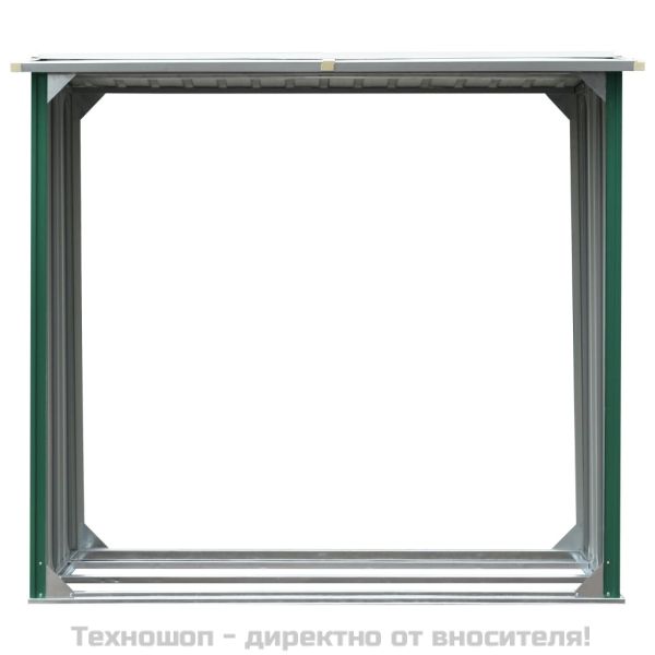 Навес за дърва, поцинкована стомана, 172x91x154 см, зелен