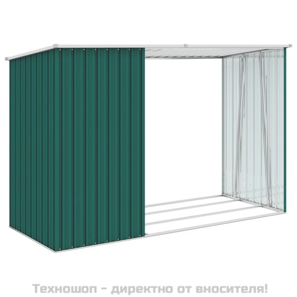 Градински навес зелен 245x98x159 см поцинкована стомана