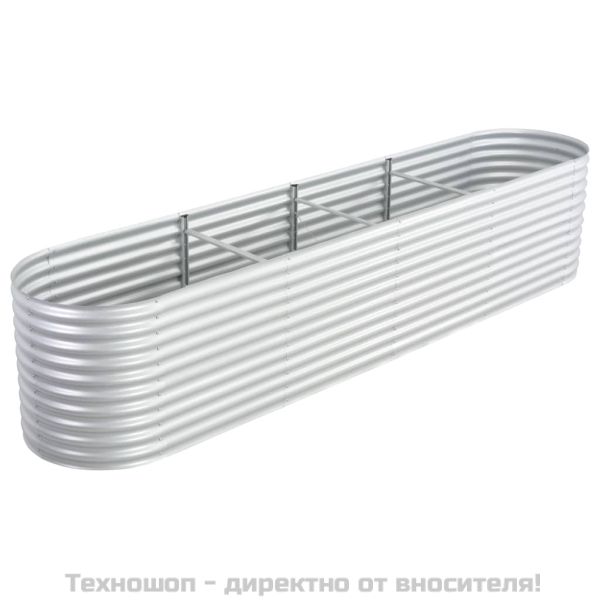 Градинска висока леха 400x80x81 см поцинкована стомана сребро