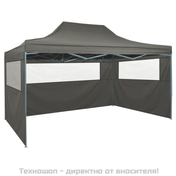 Сгъваема шатра с 3 стени, 431x291x315 см, антрацит