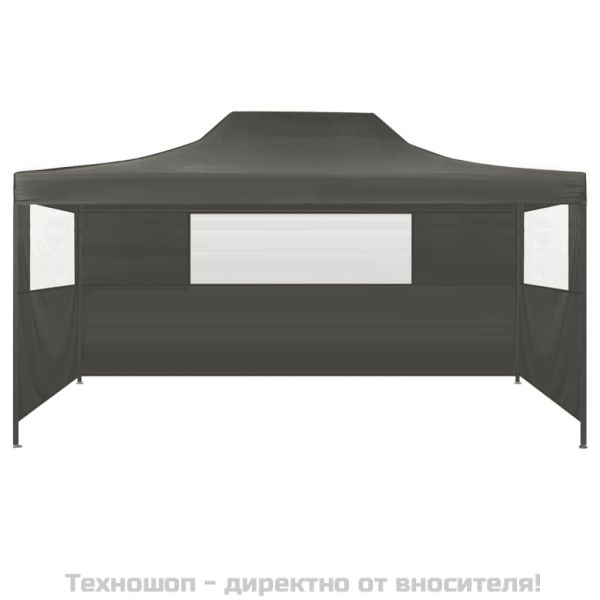 Сгъваема шатра с 3 стени, 431x291x315 см, антрацит
