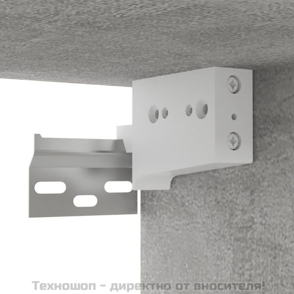 Окачен TВ шкаф, бетонно сив, 100x30x26,5 см, инженерно дърво