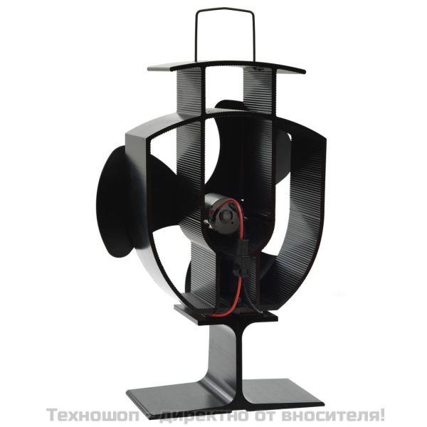 Вентилатор за печка за топъл въздух, 3 перки, черен