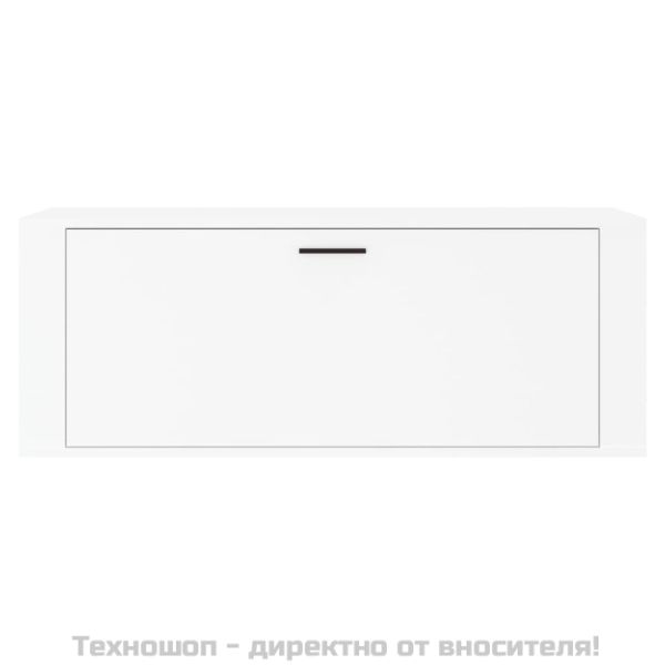 Стенен шкаф за обувки, бял, 100x35x38 см, инженерно дърво